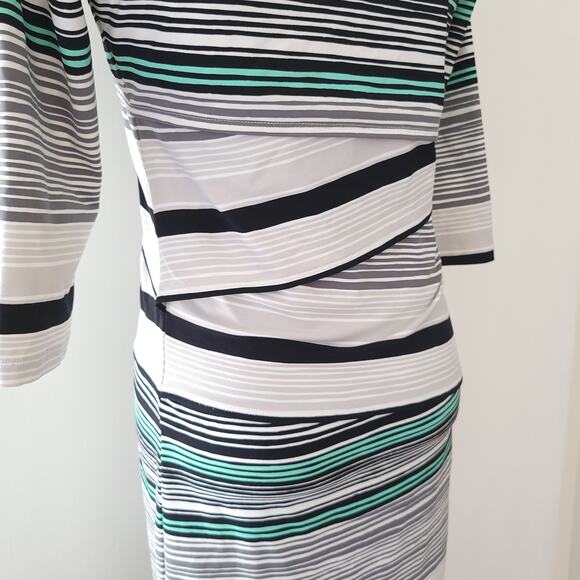J. McLaughlin Nicola Dress Catalina Cloth Striped Black Layered Women XS - Picture 8 of 14